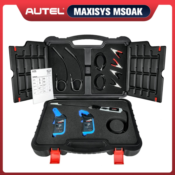 Autel MaxiSYS MSOAK Oscilloscope Accessory Kit Work with MaxiFlash VCMI Ultra EV, Ultra, MS919 and MP408, 65A/ 650A AC/DC Current Clamp, Coil On Plug Probe, HT Extension Lead, 2*2pcs Battery Clip